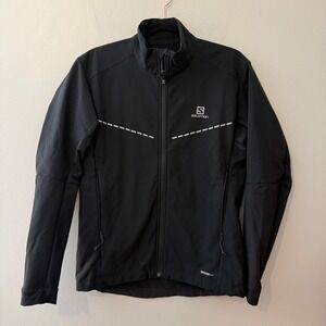 Salomon Women's Black AdvancedSkin Shield Softshell Jacket Reflective Accents M